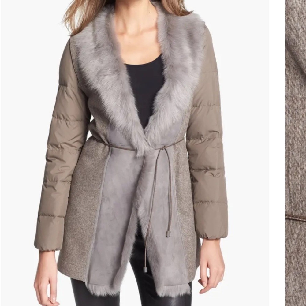 Fabiana Filippi puffer and fur collar coat